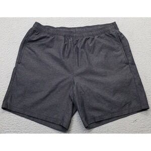Rhone Running Shorts Mens Large Gray Stretch Pleated Front Elastic Waist Pull On